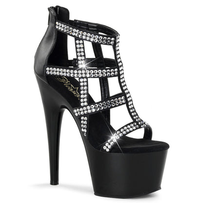 Pleaser Womens Sandals ADORE-798 Blk Faux Leather/Blk