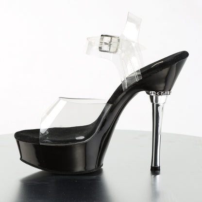 Pleaser Womens Sandals ALLURE-608 Clr/Blk
