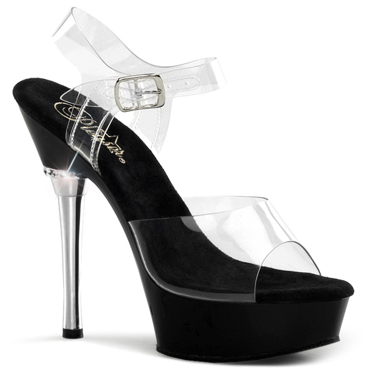 Pleaser Womens Sandals ALLURE-608 Clr/Blk