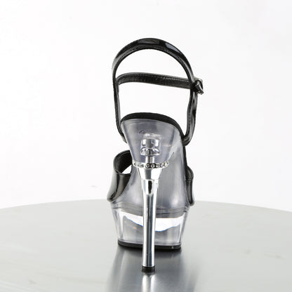 Pleaser Womens Sandals ALLURE-609 Blk Pat/Clr