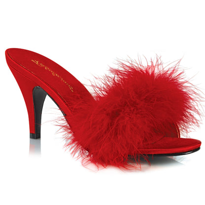 Fabulicious Sandalias para mujer AMOUR-03 pelaje de PU rojo