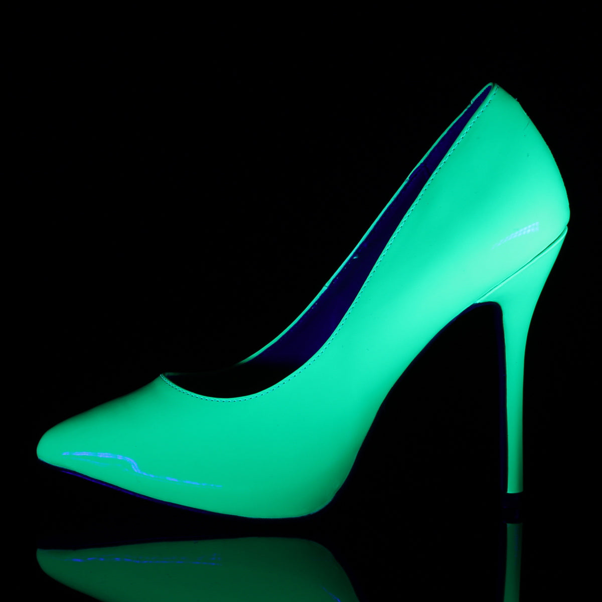 Pleaser Womens Pumps AMUSE-20 Neon Green Pat