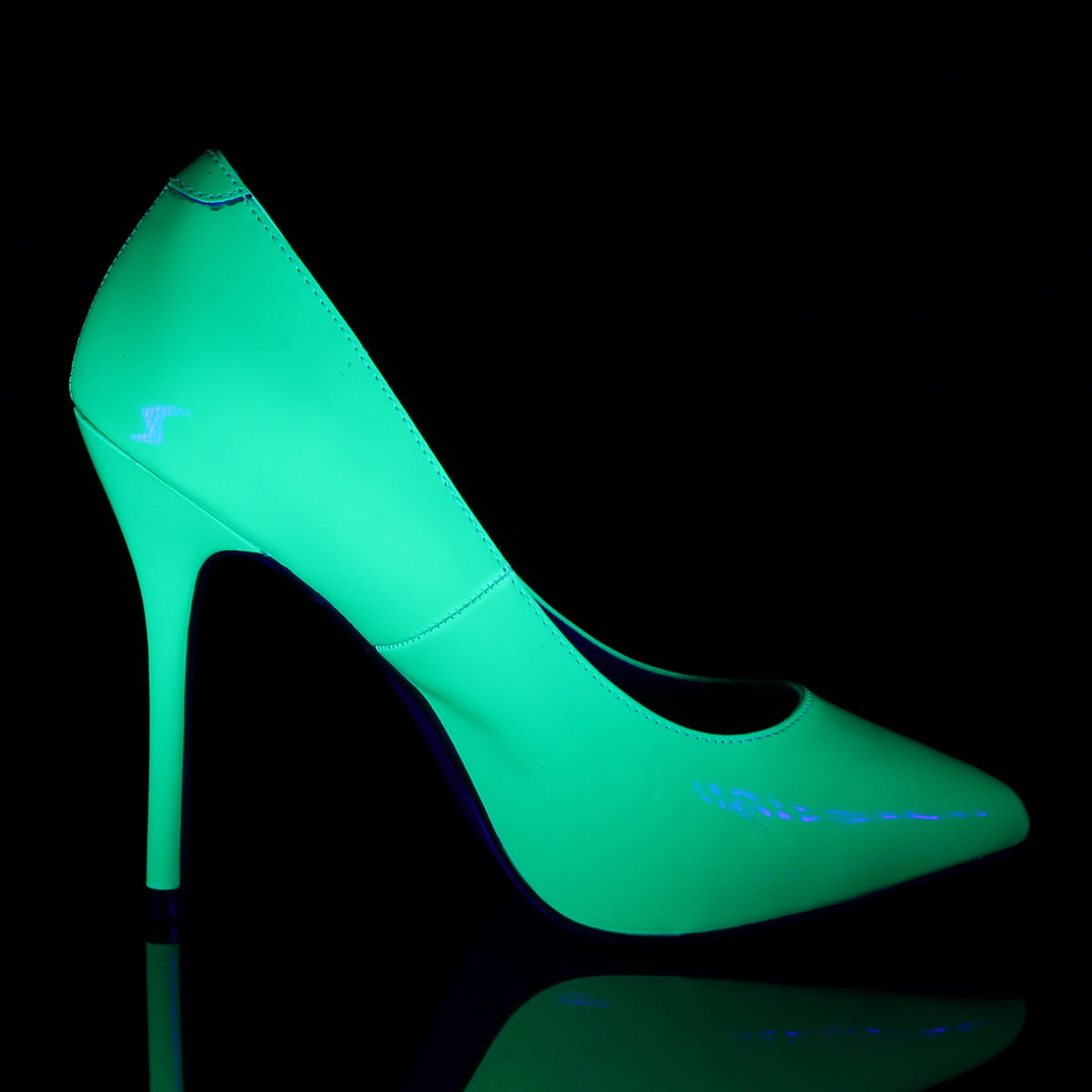 Pleaser Womens Pumps AMUSE-20 Neon Green Pat