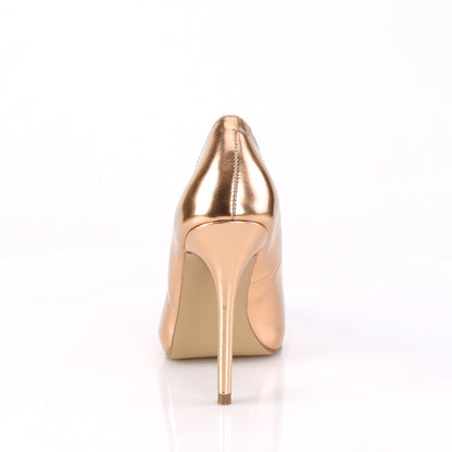 Pleaser Sandalias para mujer AMUSE-20 PU metálica de oro rosa