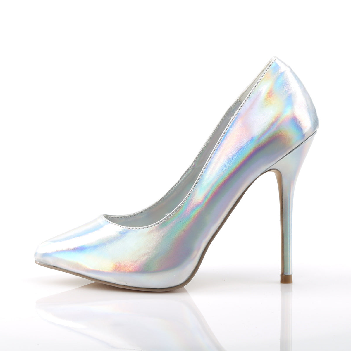 Pleaser Womens Pumps AMUSE-20 Slv Hologram Pu