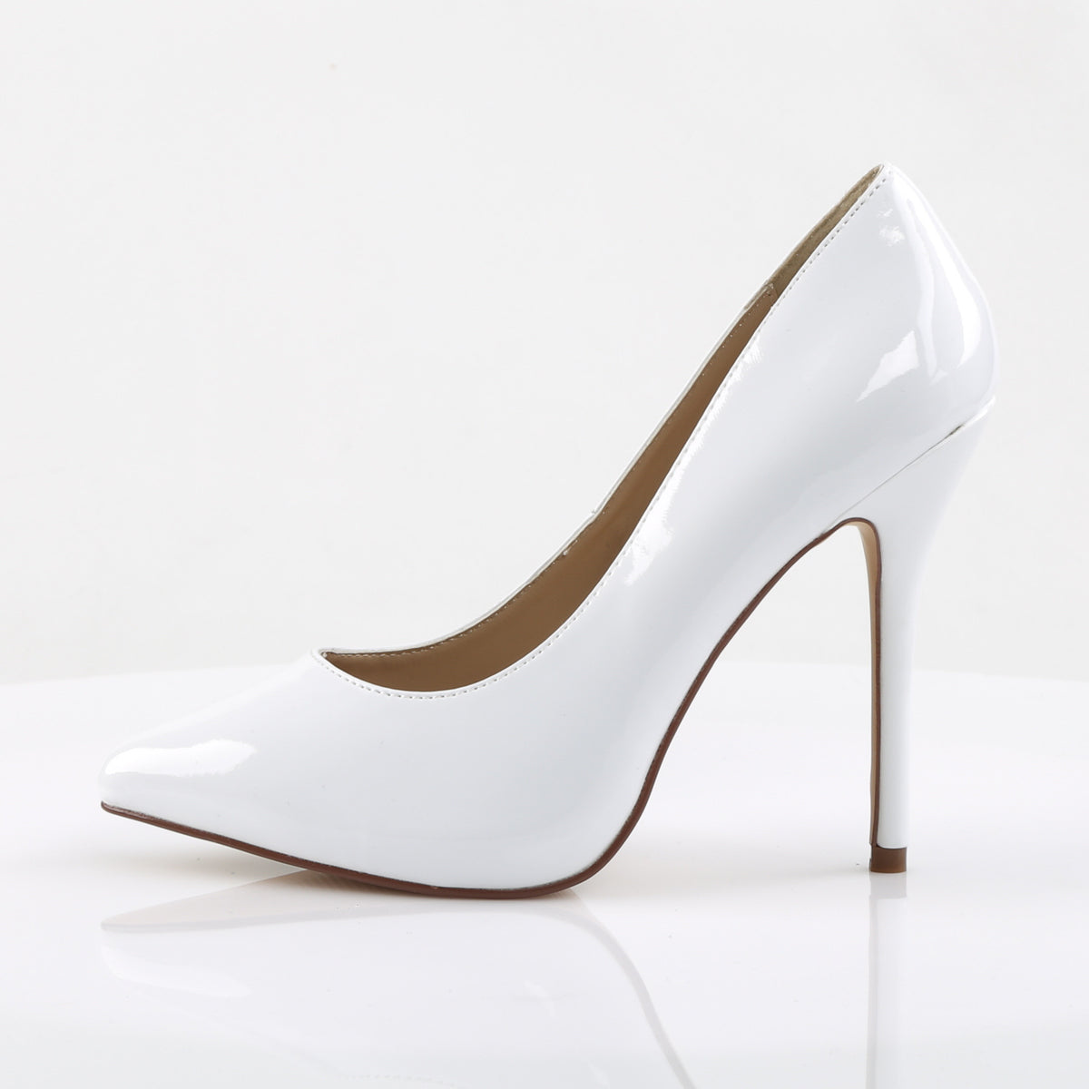 Pleaser Womens Pumps AMUSE-20 Wht Pat