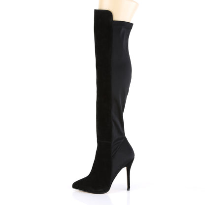 Pleaser Womens Boots AMUSE-2018 Blk Suede-Nylon