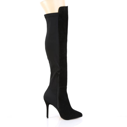 Pleaser Womens Boots AMUSE-2018 Blk Suede-Nylon