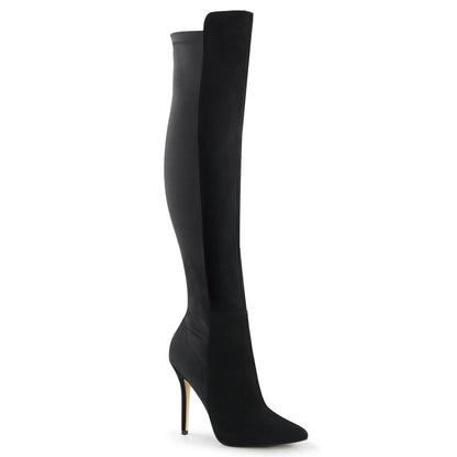 Pleaser Womens Boots AMUSE-2018 Blk Suede-Nylon