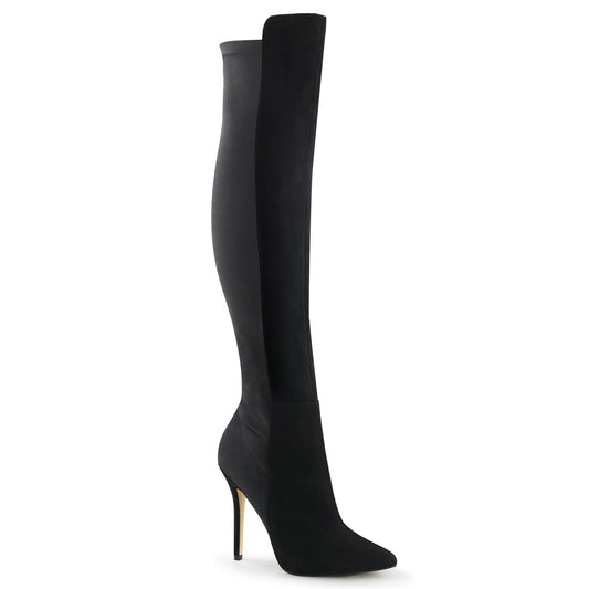 Pleaser Womens Boots AMUSE-2018 Blk Suede-Nylon