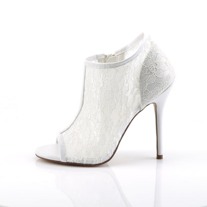 Fabulicious Sandalias para mujer AMUSE-56 malla de encaje de marfil