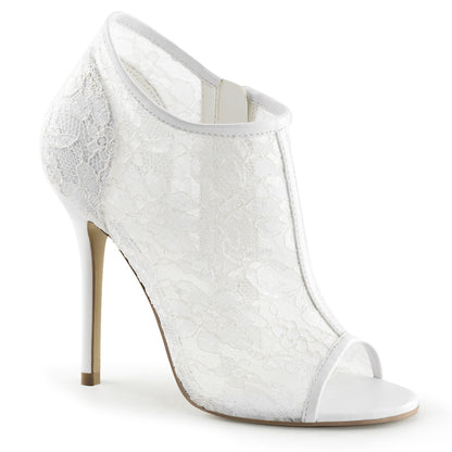 Fabulicious Sandalias para mujer AMUSE-56 malla de encaje de marfil