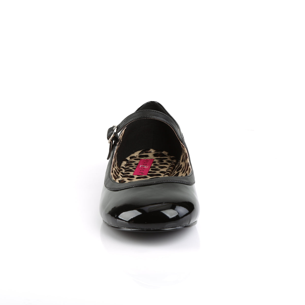Pleaser Pink Label Womens Pumps ANNA-02 Blk Pat-Faux Leather