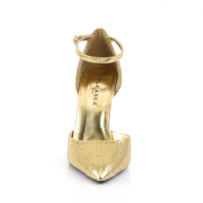 Pleaser Bombas para mujer APPEAL-21 Gltr tejido de oro