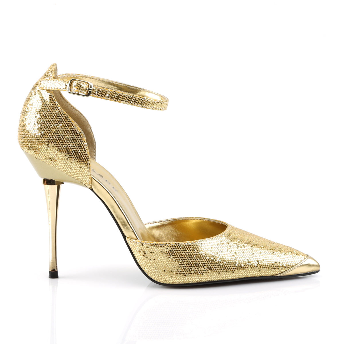 Pleaser Bombas para mujer APPEAL-21 Gltr tejido de oro