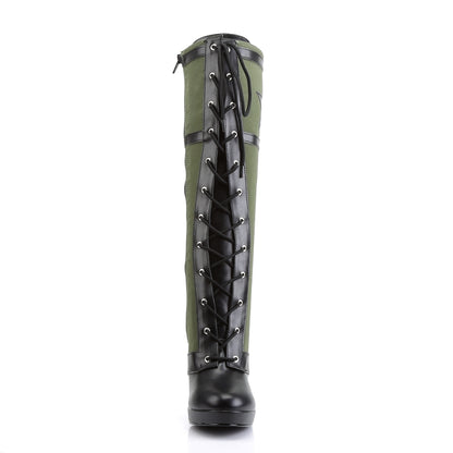 Funtasma Botas de mujer ARENA-2022 Blk PU-Ejército Verde Lienzo