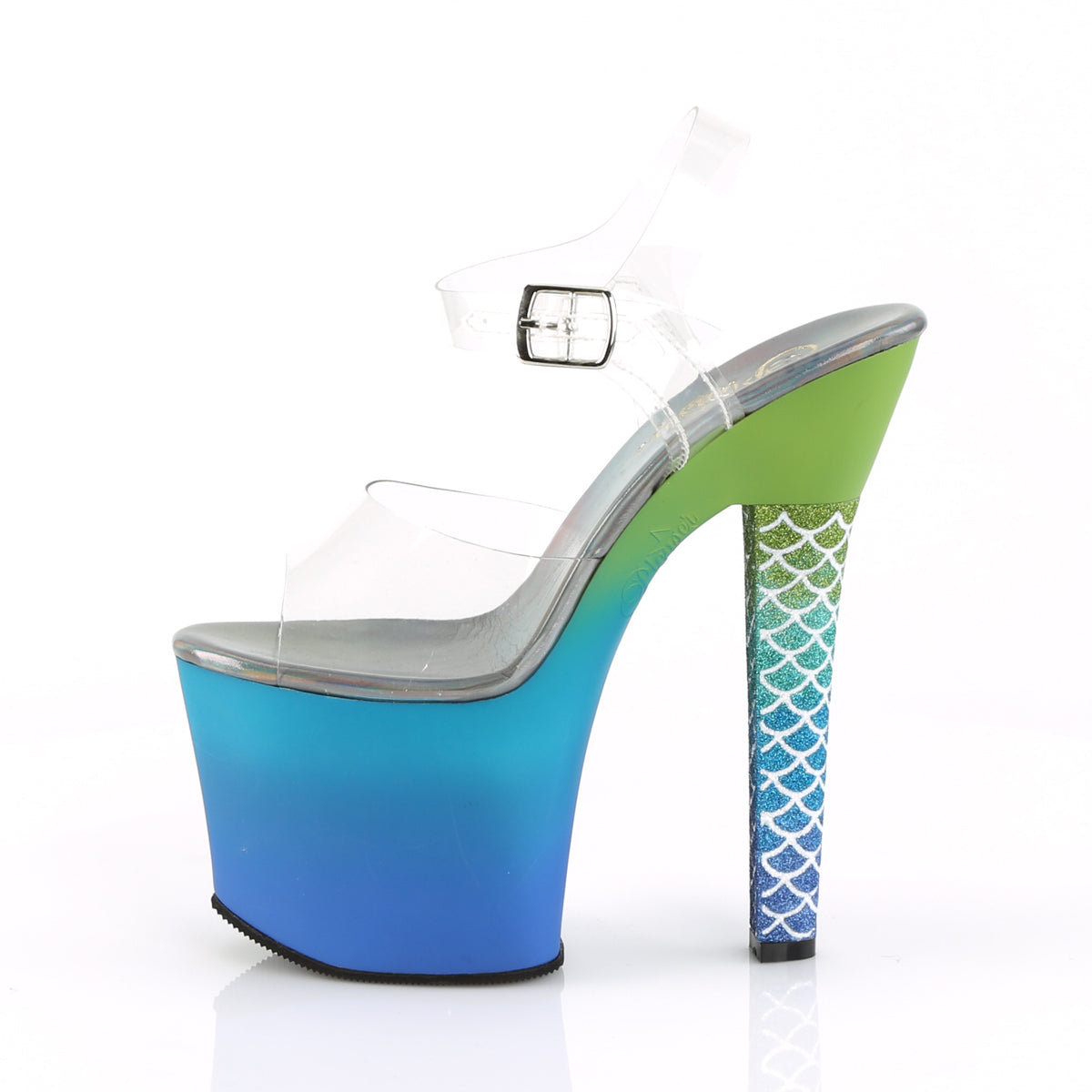 Pleaser Sandalias Womens ARIEL-708OMBRE Clr/Verde-Ombre azul