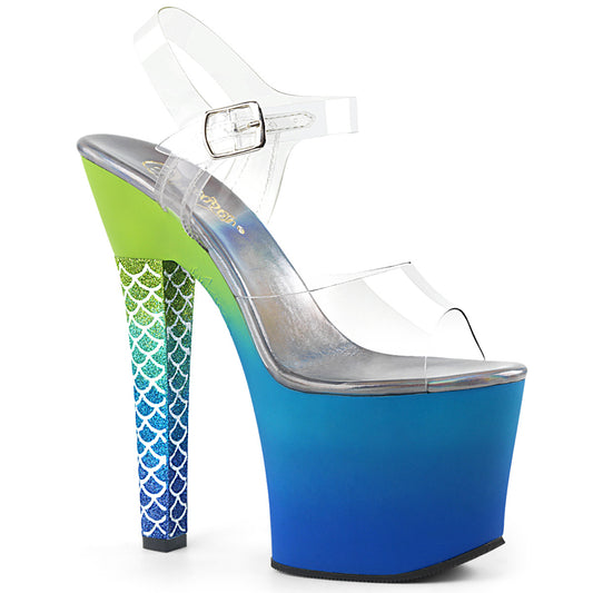 Pleaser Sandalias Womens ARIEL-708OMBRE Clr/Verde-Ombre azul