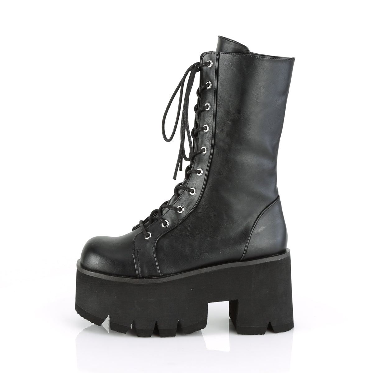 DemoniaCult Botas de mujer ASHES-105 cuero vegano blk