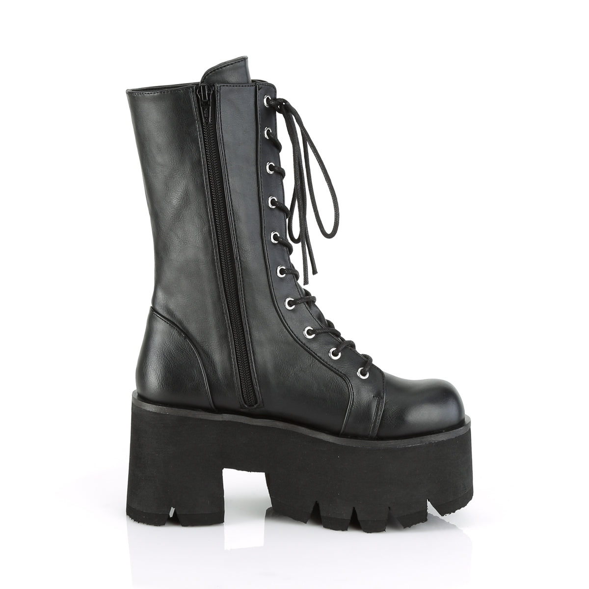 DemoniaCult Botas de mujer ASHES-105 cuero vegano blk