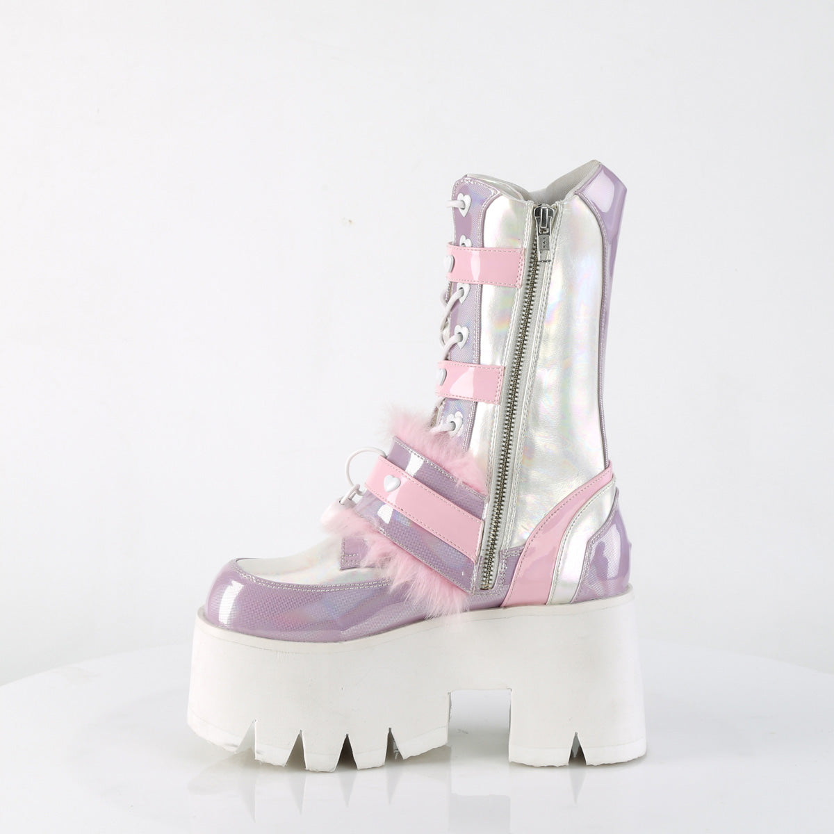 DemoniaCult  Botas ASHES-120 B.Pink-Lavender holográfica