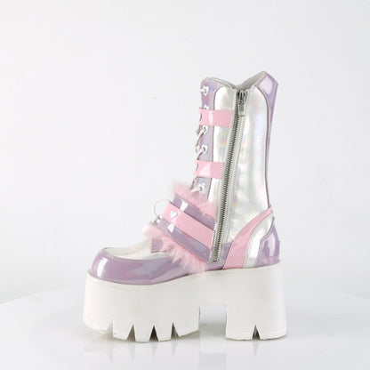 DemoniaCult  Botas ASHES-120 B.Pink-Lavender holográfica