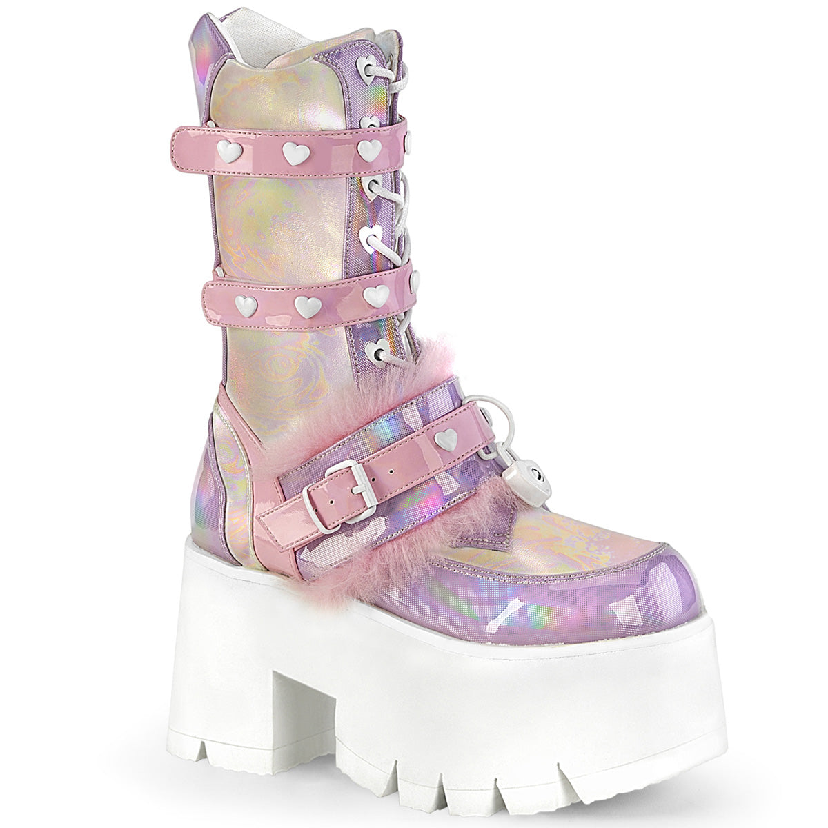 DemoniaCult  Botas ASHES-120 B.Pink-Lavender holográfica