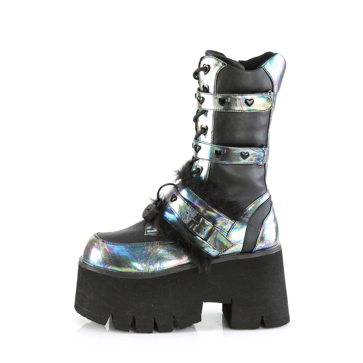 DemoniaCult  Botas ASHES-120 BLK Vegan Le Green Multi Oil Multi
