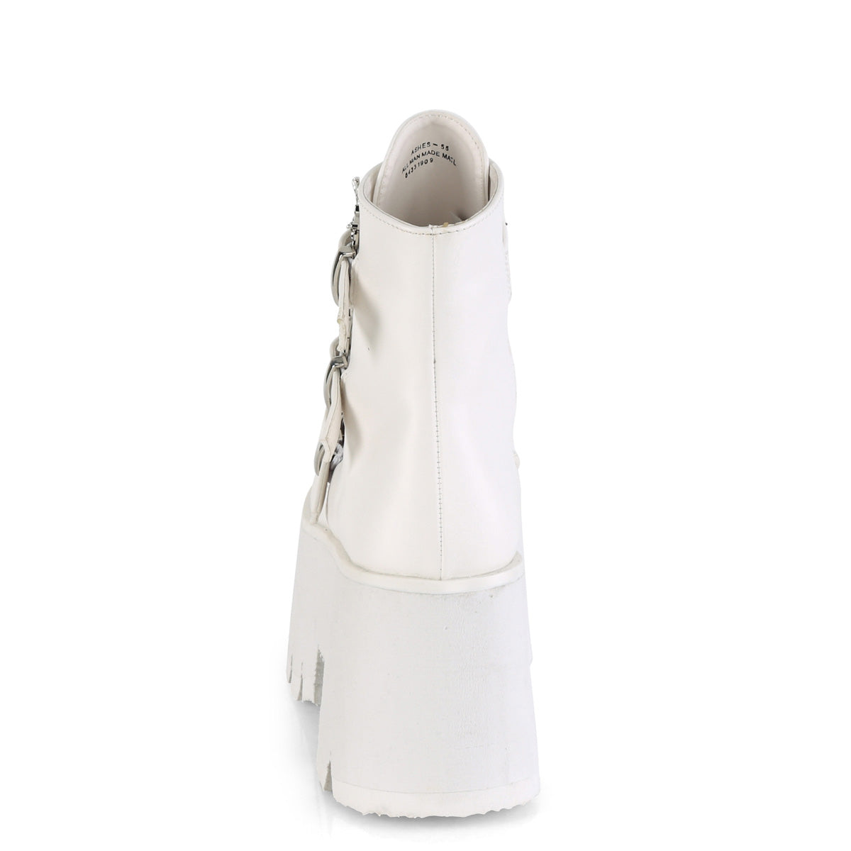 DemoniaCult Womens Ankle Boots ASHES-55 Wht Vegan Leather
