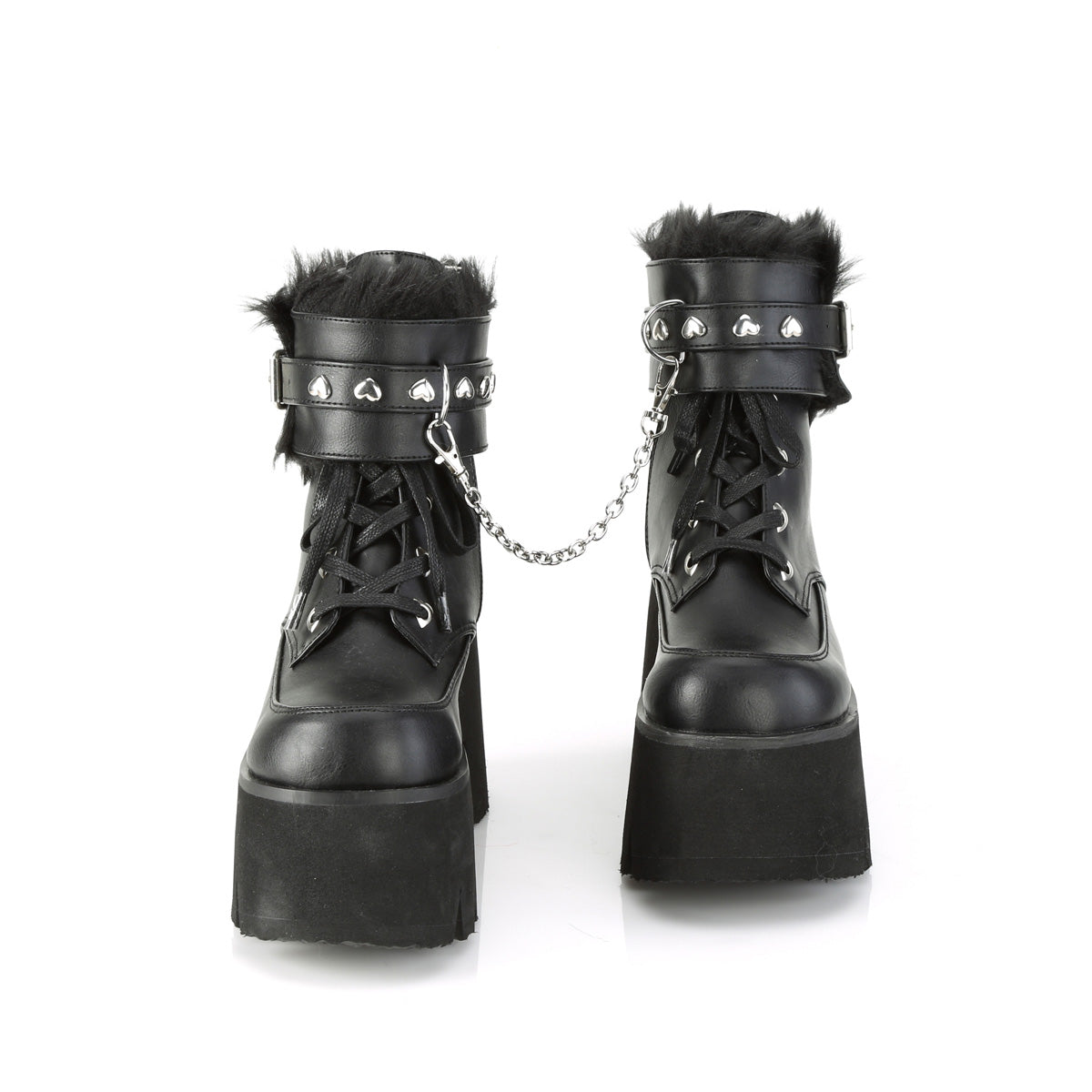 DemoniaCult Botas de tobillo para mujeres ASHES-57 BLK Vegan Leather