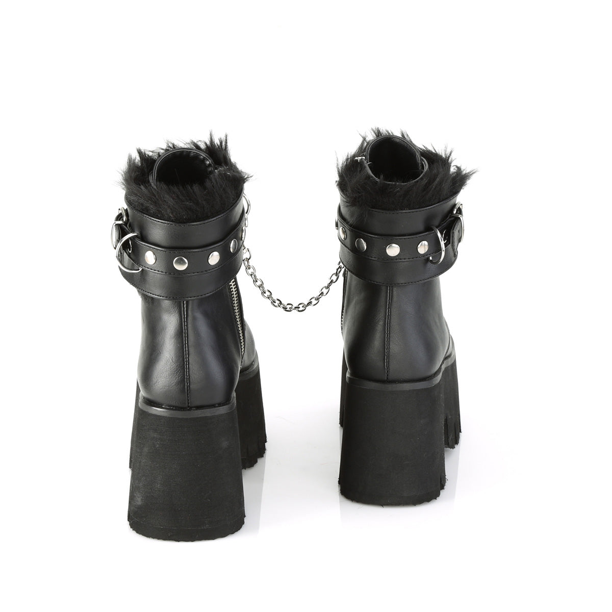 DemoniaCult Botas de tobillo para mujeres ASHES-57 BLK Vegan Leather