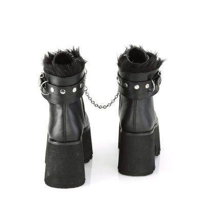 DemoniaCult Botas de tobillo para mujeres ASHES-57 BLK Vegan Leather