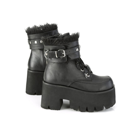 DemoniaCult Botas de tobillo para mujeres ASHES-57 BLK Vegan Leather