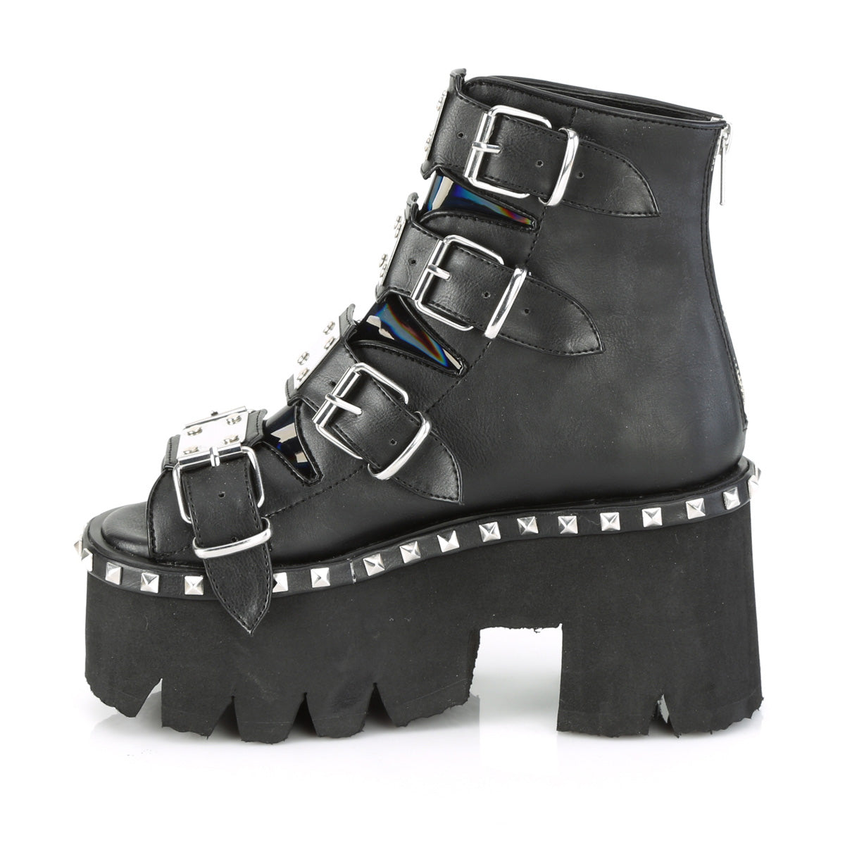 DemoniaCult Sandalias para mujeres ASHES-70 Blk V. Le & Hologram