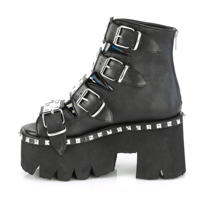 DemoniaCult Sandalias para mujeres ASHES-70 Blk V. Le & Hologram