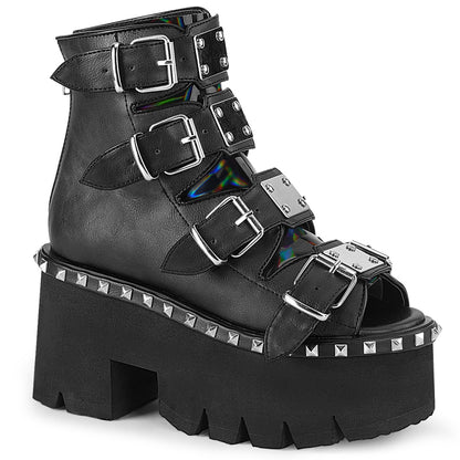 DemoniaCult Sandalias para mujeres ASHES-70 Blk V. Le & Hologram