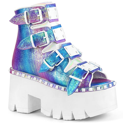 DemoniaCult Sandalias para mujeres ASHES-70 Purple Multi Iridescent V. Le