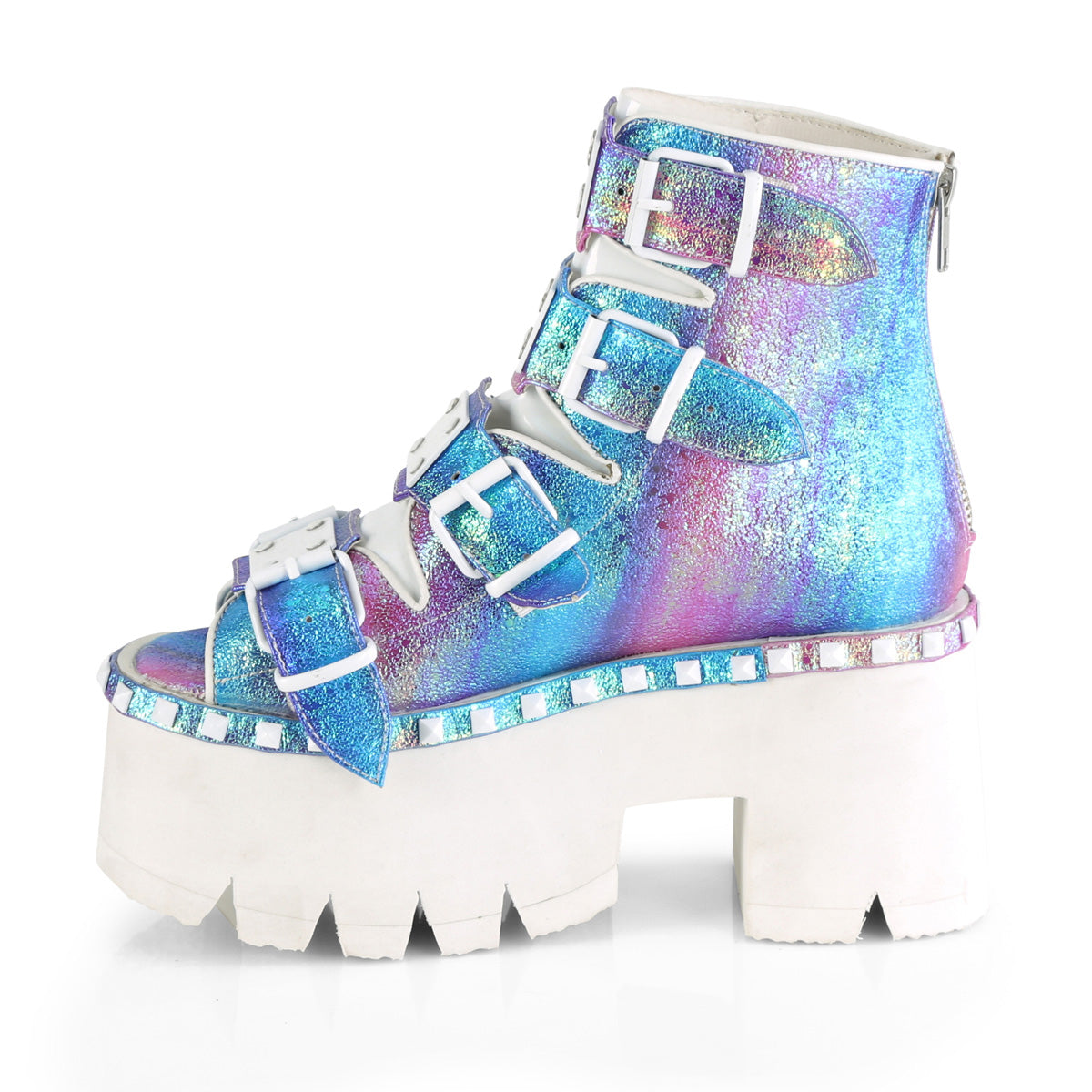 DemoniaCult Sandalias para mujeres ASHES-70 Purple Multi Iridescent V. Le