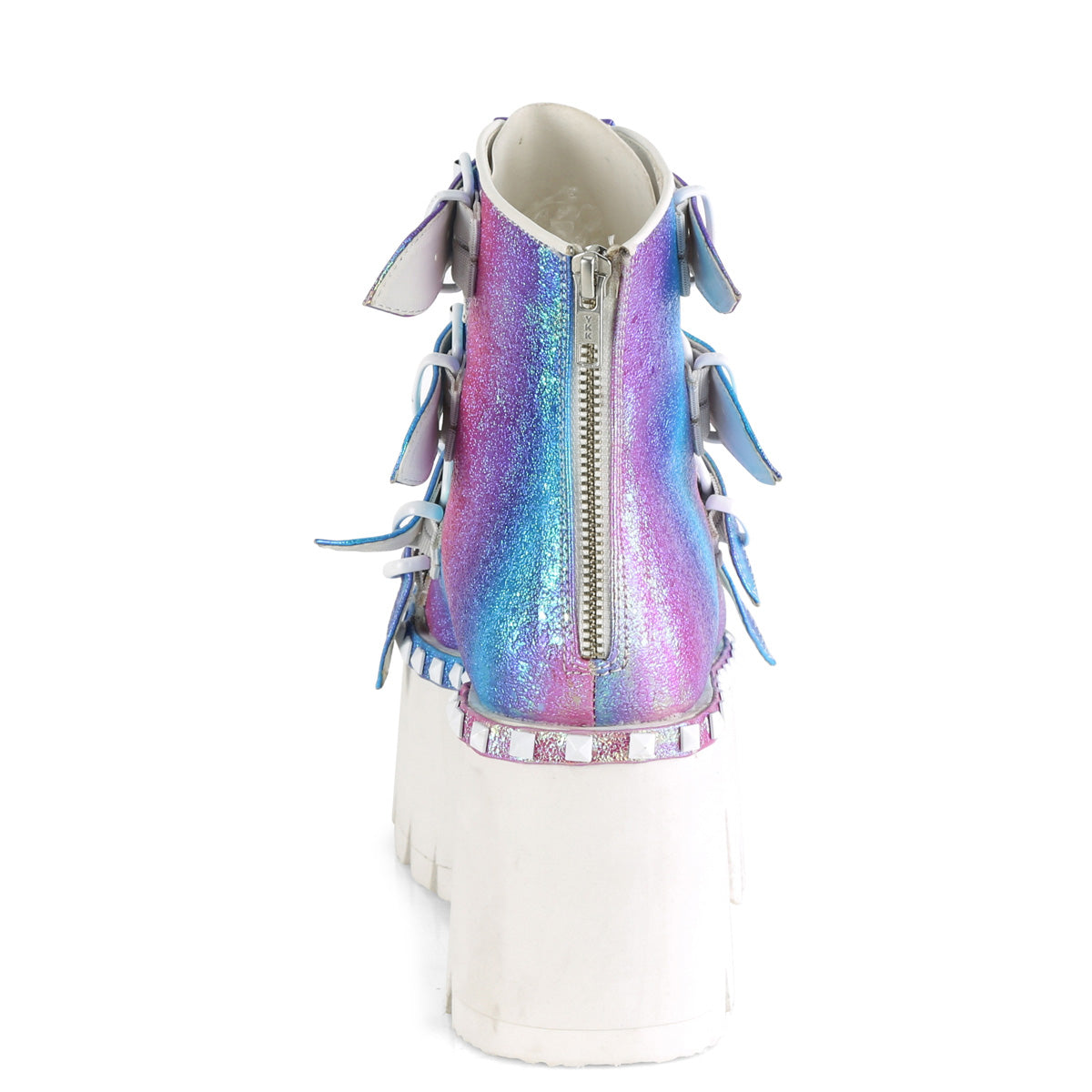DemoniaCult Sandalias para mujeres ASHES-70 Purple Multi Iridescent V. Le
