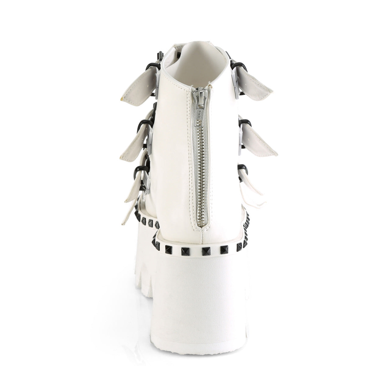 DemoniaCult Sandalias para mujeres ASHES-70 Wht Leather Vegan
