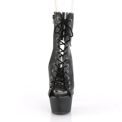 Pleaser Botas de tobillo para mujer ASPIRE-1016 Blk Faux Cuero / Blk Mate
