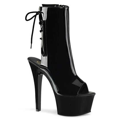 Pleaser Botas de tobillo para mujer ASPIRE-1018 BLK PAT / BLK