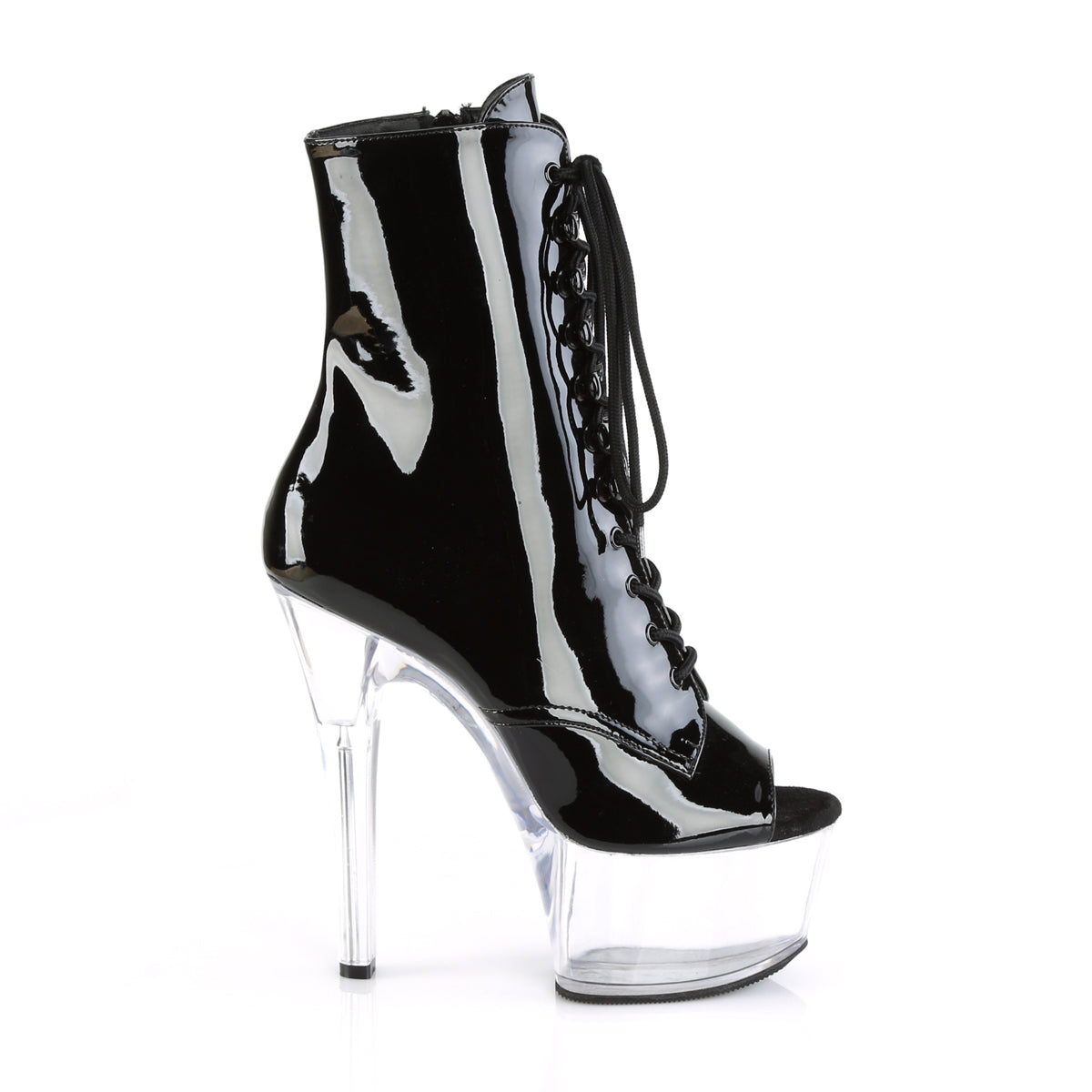 Pleaser Botas de tobillo para mujer ASPIRE-1021 BLK PAT / CLR