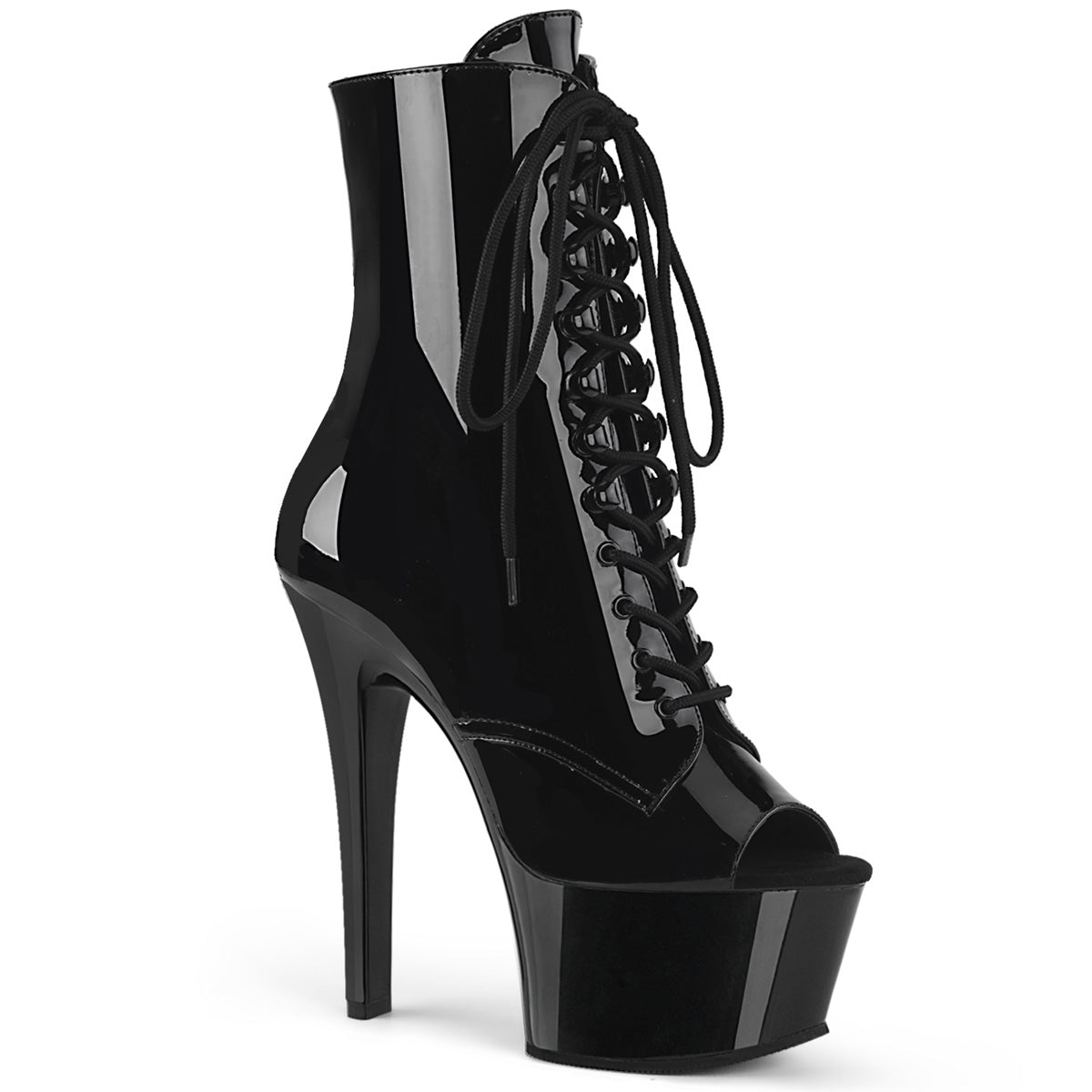 Pleaser Botas de tobillo para mujer ASPIRE-1021 BLK PAT / BLK