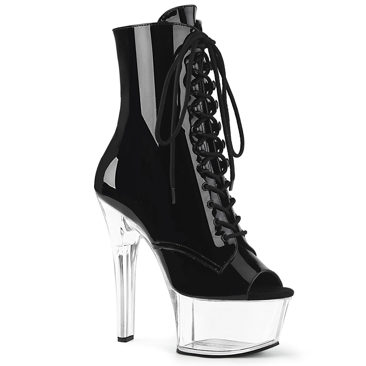 Pleaser Botas de tobillo para mujer ASPIRE-1021 BLK PAT / CLR