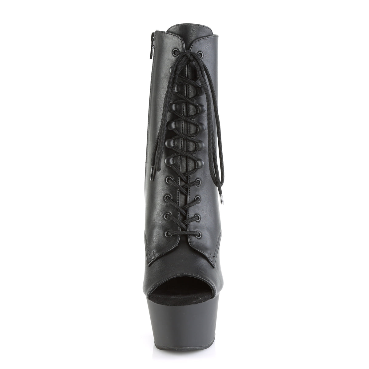 Pleaser Botas de tobillo para mujer ASPIRE-1021 Blk Faux Cuero / Blk Mate