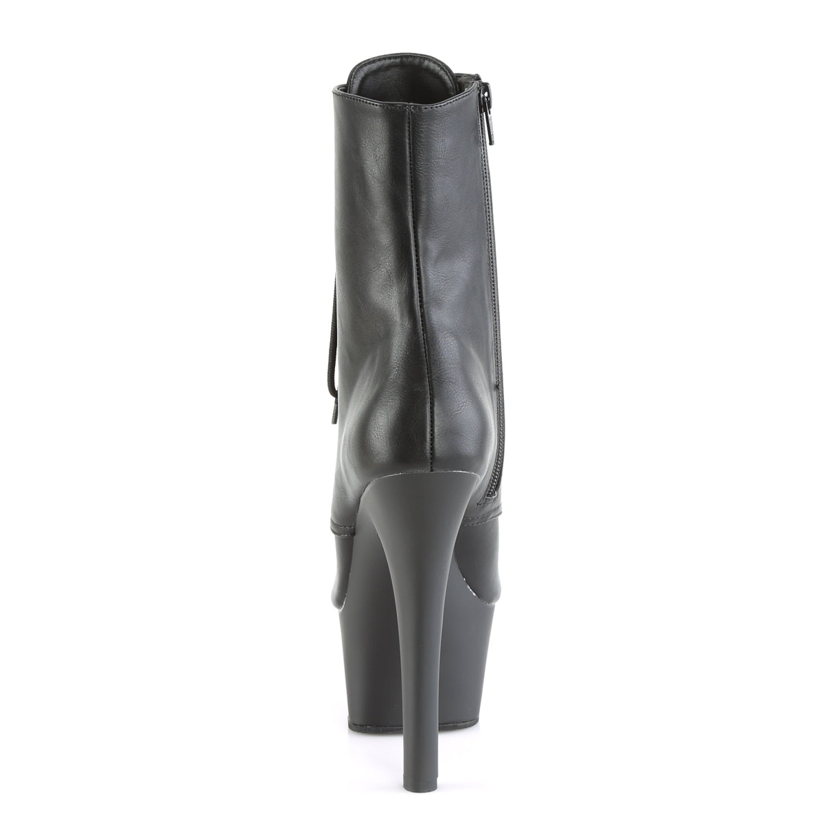 Pleaser Botas de tobillo para mujer ASPIRE-1021 Blk Faux Cuero / Blk Mate