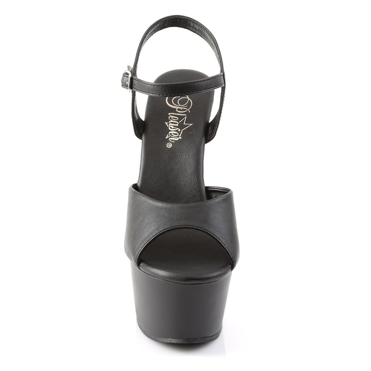 Pleaser Womens Sandals ASPIRE-609 Blk Faux Leather/Blk Matte