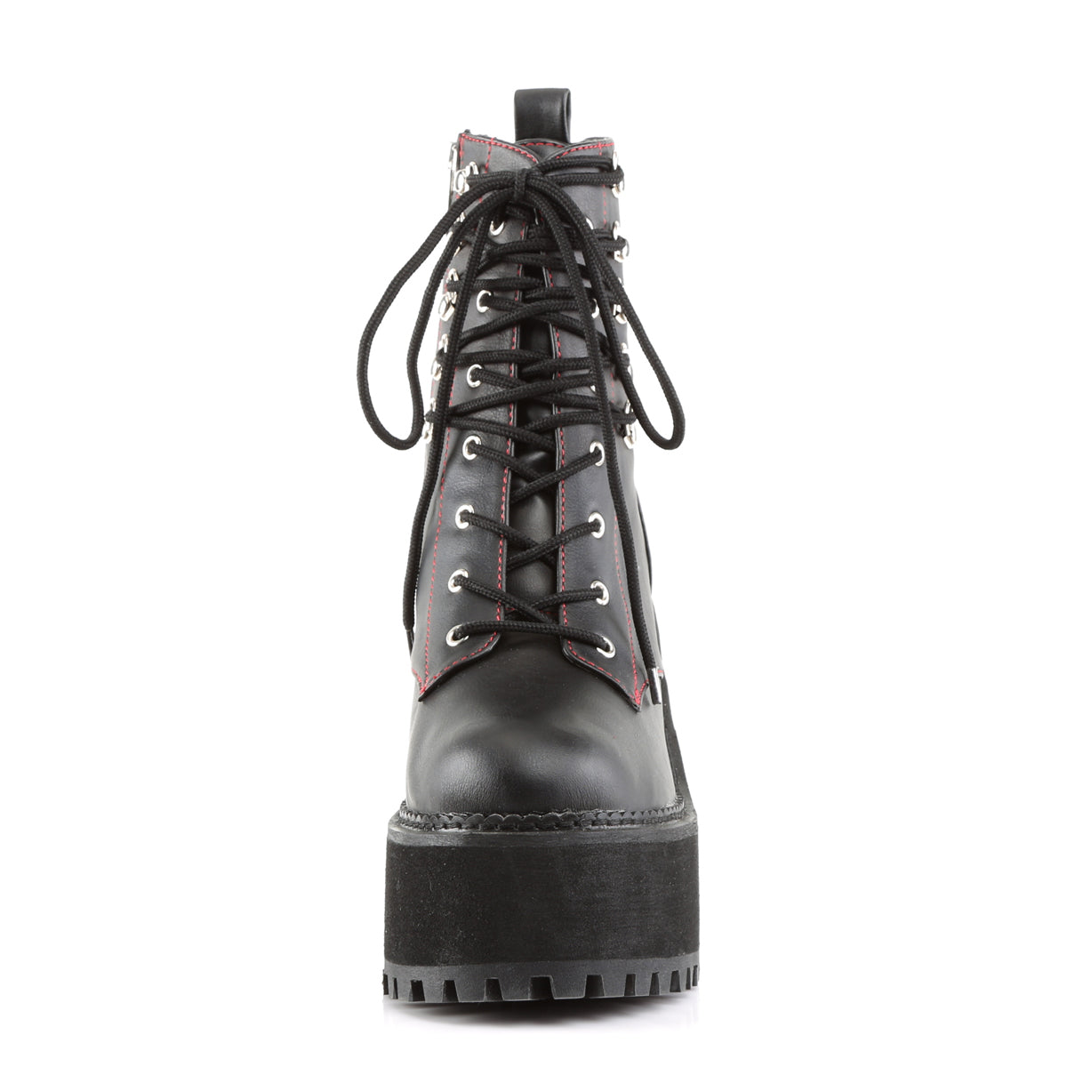 DemoniaCult Botas de tobillo para mujeres ASSAULT-100 BLK de cuero vegano