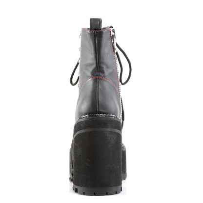 DemoniaCult Botas de tobillo para mujeres ASSAULT-100 BLK de cuero vegano